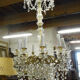 8-bulb string chandelier with crystal drops