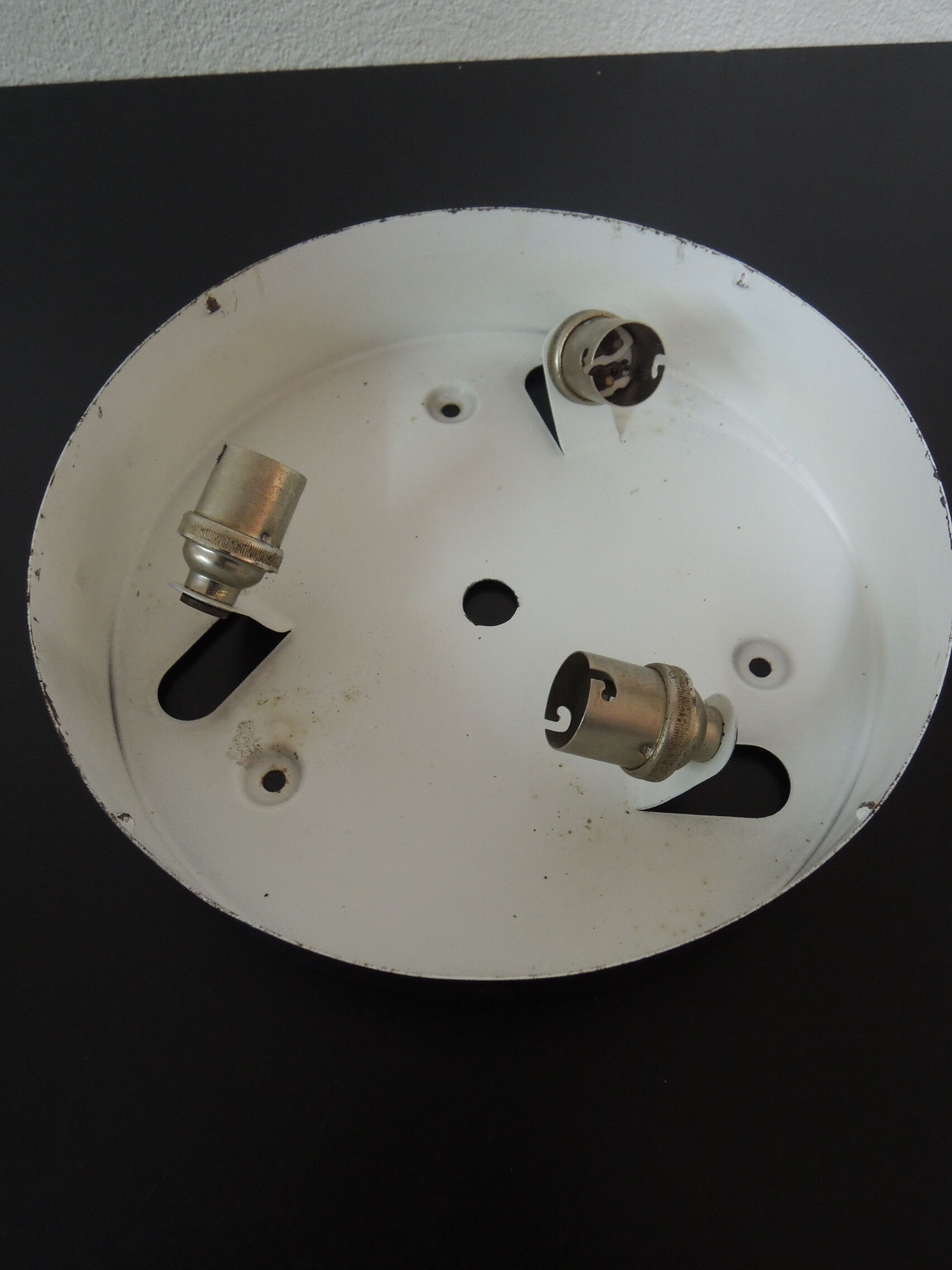 Glass and metal ceiling light