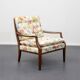 Restored 1960s armchair, floral pattern, two available.