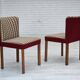 1960s, set of 2 Danish easy chairs, traditional Danish woven wool fabric.
