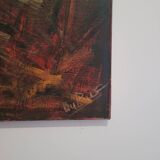Table Painting Old Abstract Composition Abstraction XXth Signed