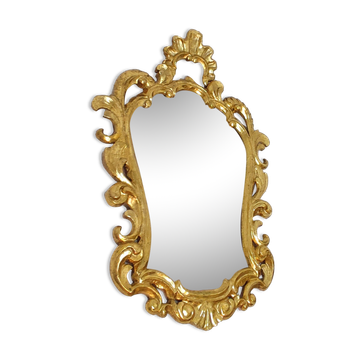 Baroque mirror of gilded wood. France, 1950s