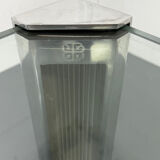 Mid Century Modern Regency Ghyczy Glass and Steel dining table or desk