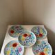 Set of dessert plates with flowers, Vallauris 1960