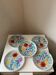 Set of dessert plates with flowers, Vallauris 1960