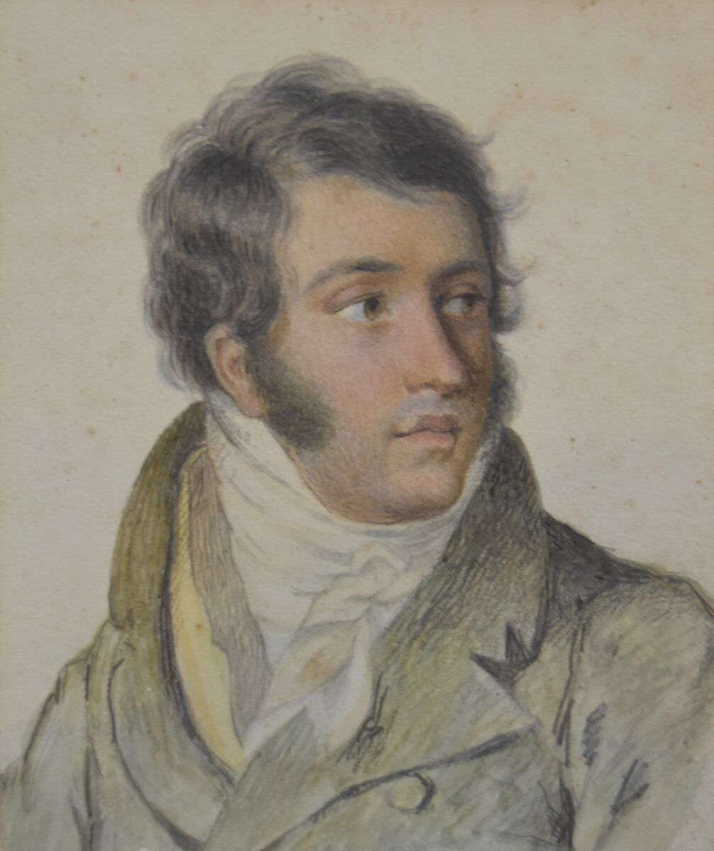 French School around 1820, Portrait of a Young Man, Drawing