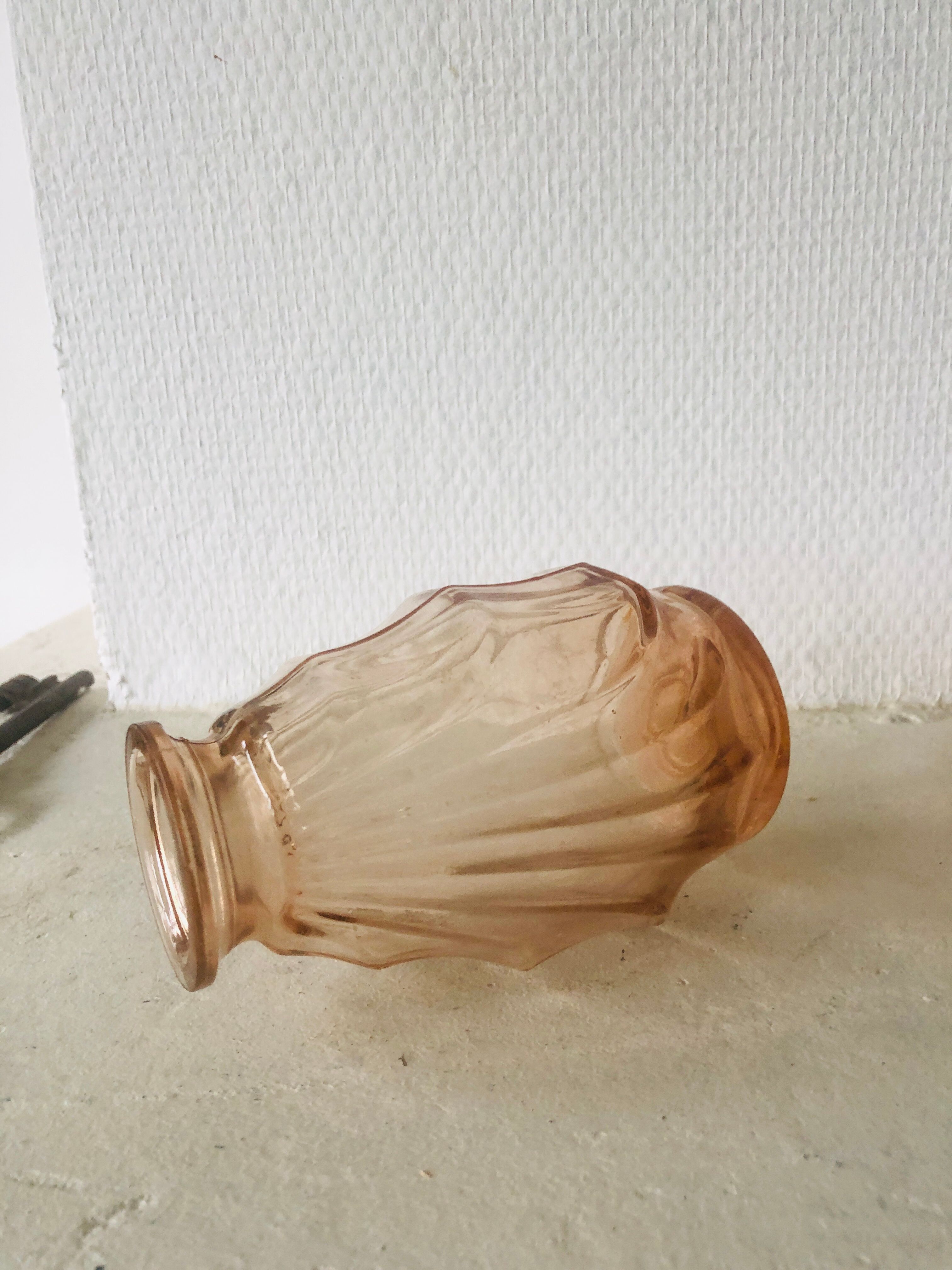 Vintage pink glass vase