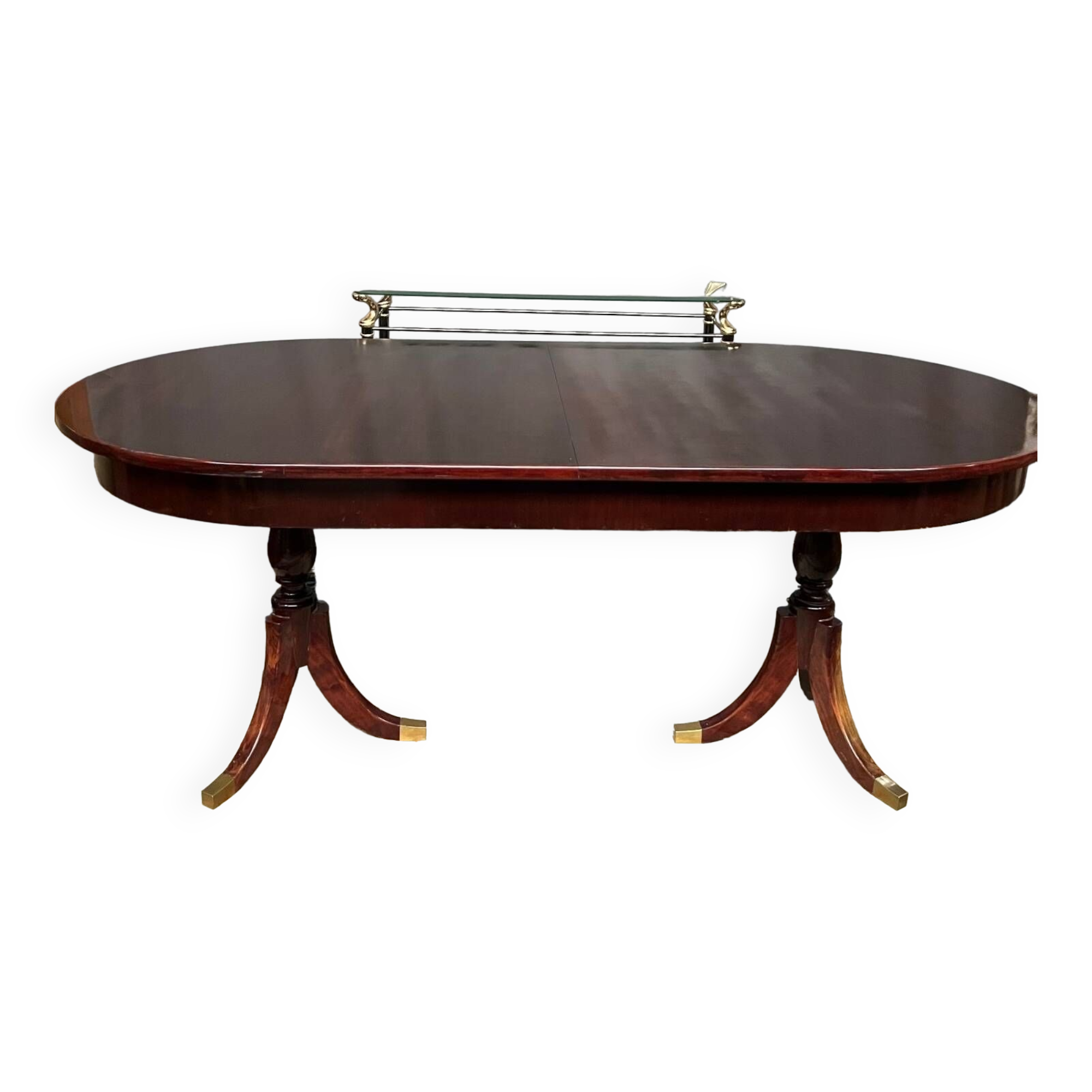 Table à manger de style Empire avec deux éléments coulissants.