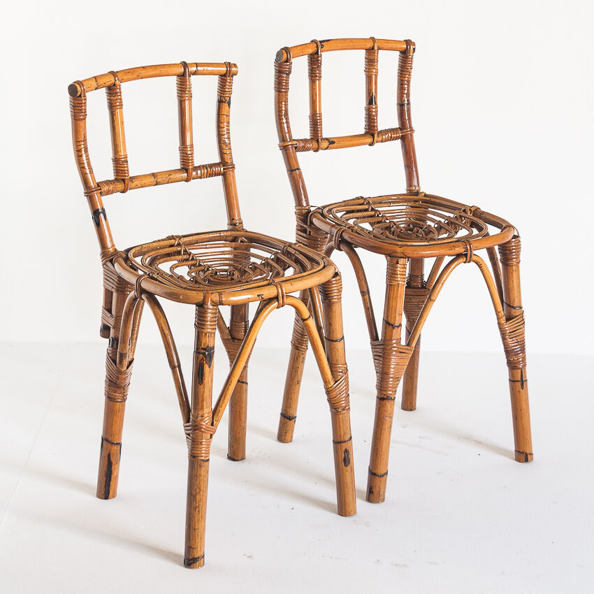 Pair of Vintage Cannée chairs - France, 1960