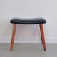 Banc, repose-pieds en teck et cuir