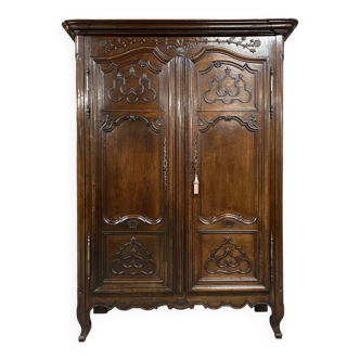 Antique French Solid Oak Louis XV Cabinet
