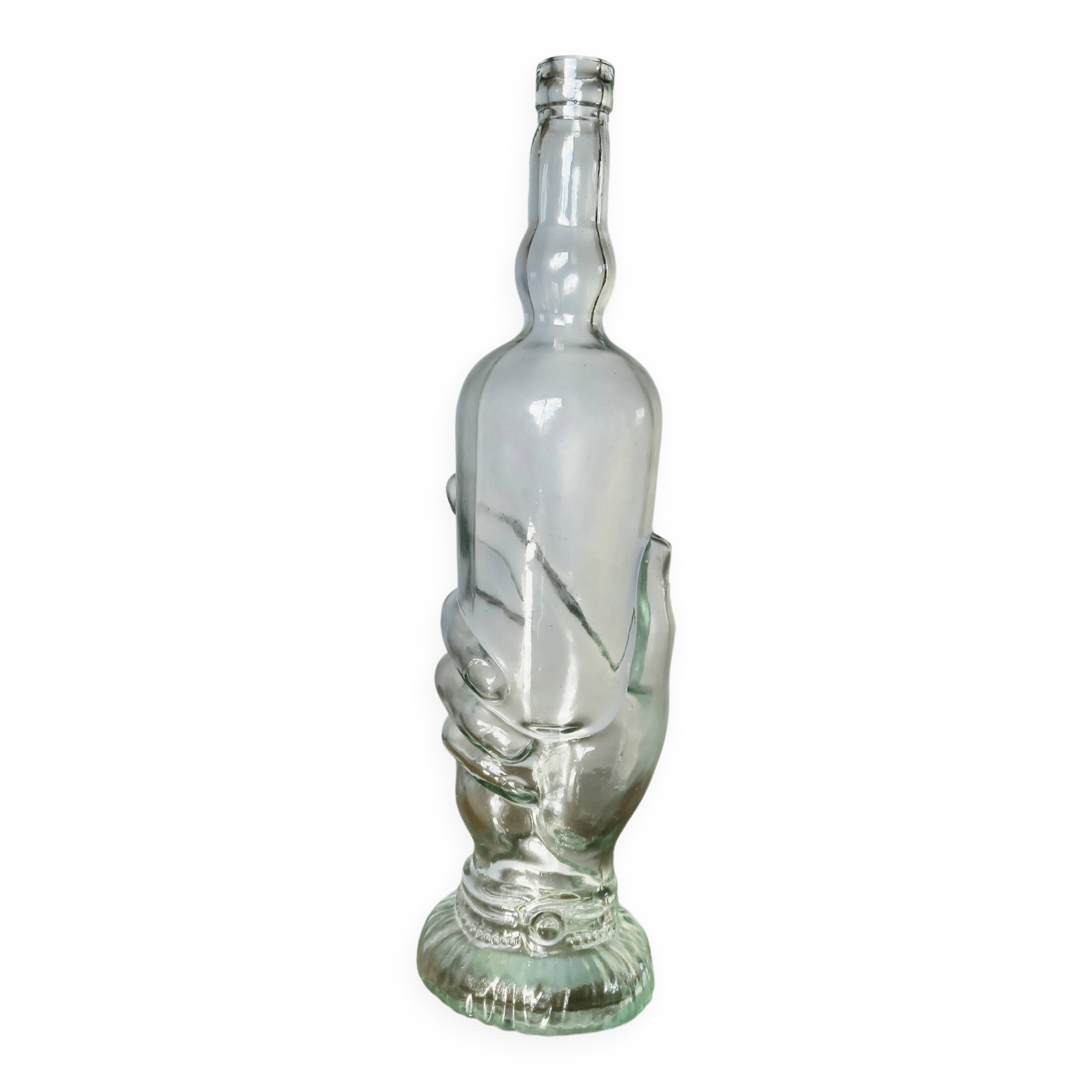 "legras" bottle model "hand bottle" transparent glass, early 20th century