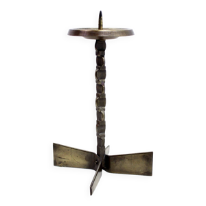 bougeoir brutaliste en - bronze