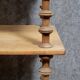 Natural wood display shelf with three tiers