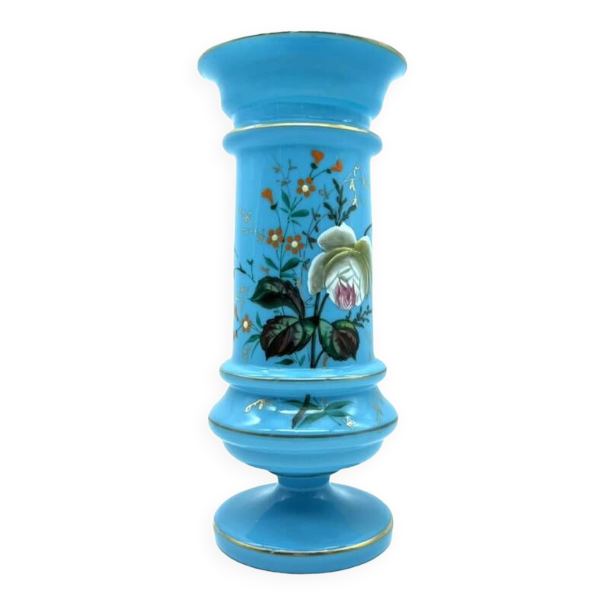 Large blue opaline vase