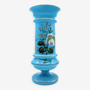 Grand vase bleu en opaline