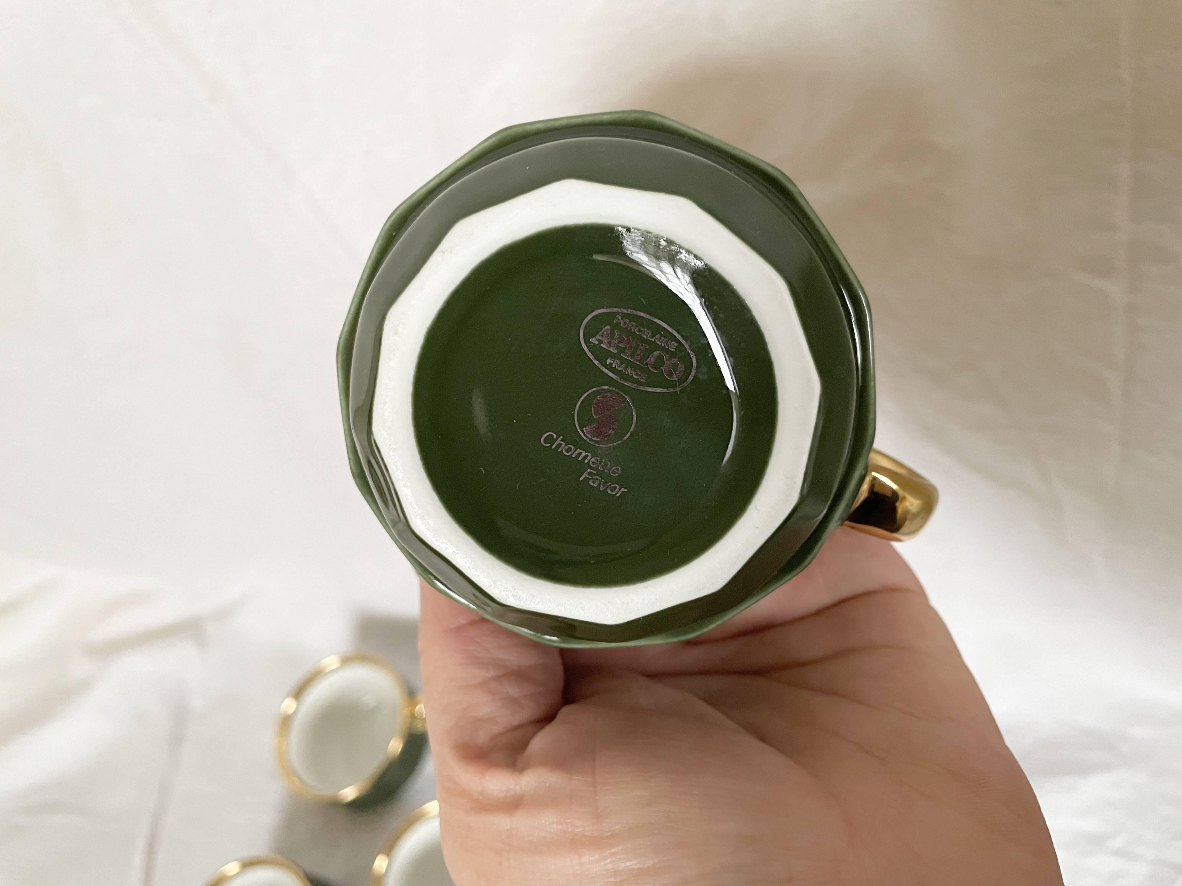 Coffee cups Bistrot Yves Deshoulieres Apilco empire green