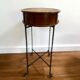 Side table / bedside table / pedestal table / antique wooden harness and canning