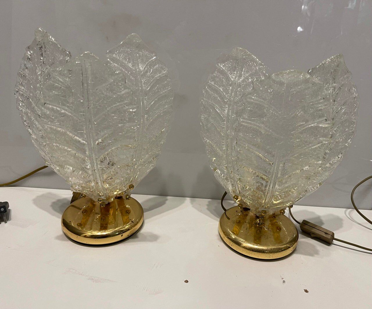 Lampes de table en verre de Murano, Ensemble de 2
