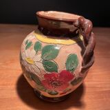 Pretty vase of Vallauris with flower pattern signed J.Massier