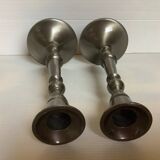 Pair of metal candlesticks