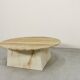 1970s Italian Travertine Minimalist Geometric Coffee Table. Modern/Midcentu