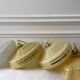 Suspension in glass of Clichy yellow and golden edging years 40-50
