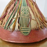 African conical hat, Fulani, in leather and braided rope, 1900s