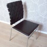 Leather and chrome dining chair