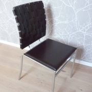 Chaise de salle à manger  cuir et chrome