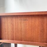 Vintage wood and brass bedside table, 1950s