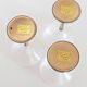 Art Deco Champagne Glasses Set of 3, Sterling Silver & Cut Glass