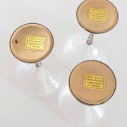 Art Deco Champagne Glasses Set of 3, Sterling Silver & Cut Glass