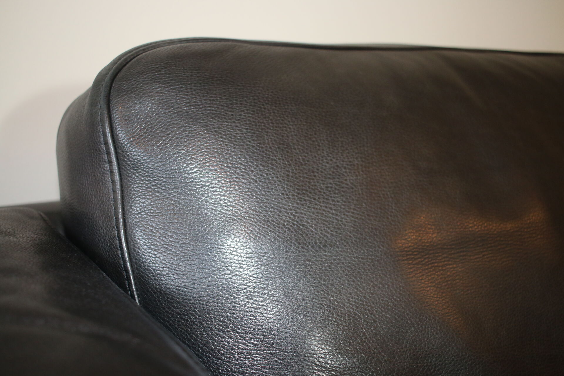 Black leather sofa from Denmark