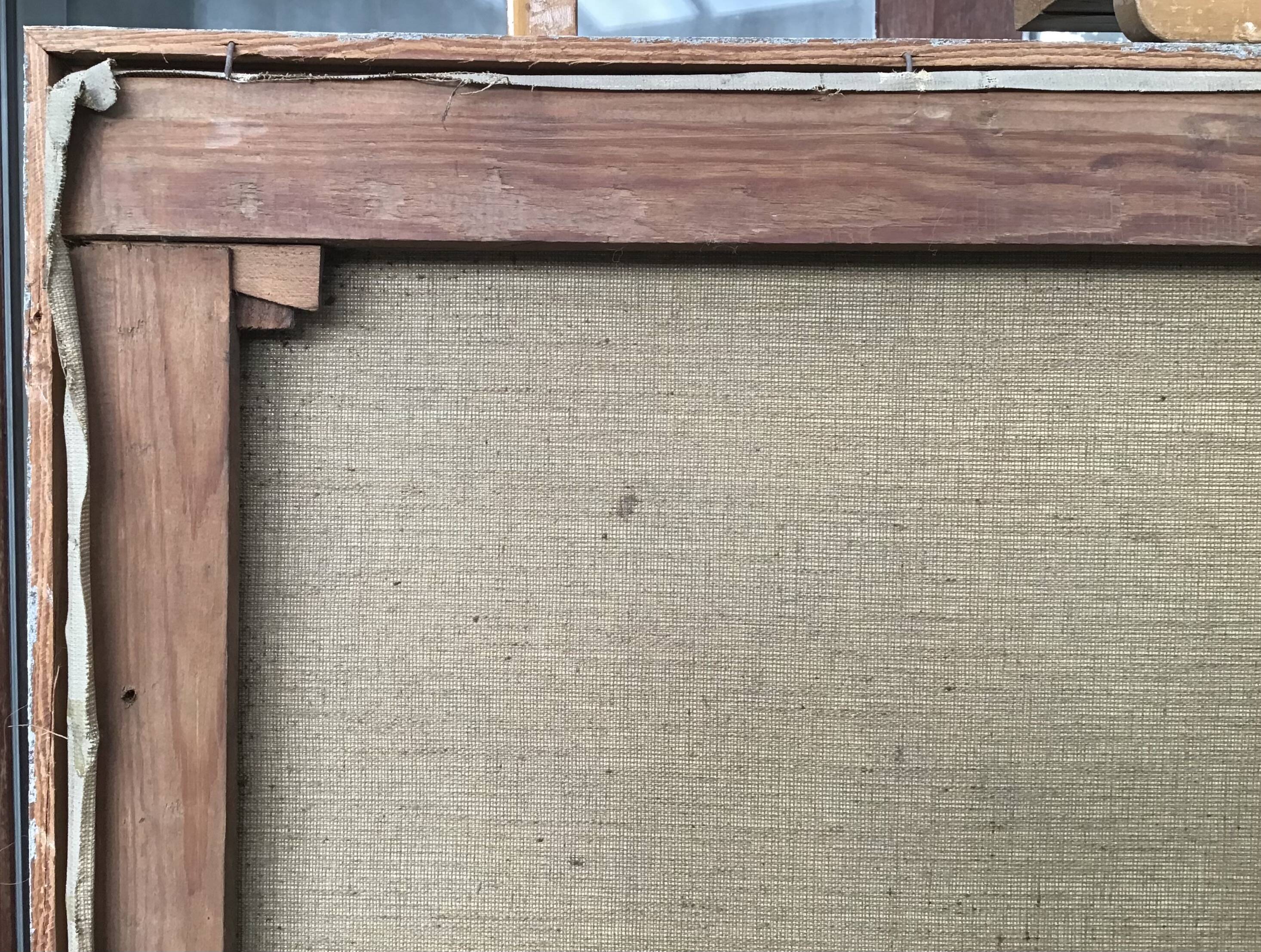 Oil on canvas - “The deck of the trawler returning from fishing” by Lucien Staquet (1911-1989)