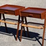 Set of 2 modernist Danish teak bedside tables by Søren Rasmussen, 1964