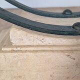 Wrought iron and glass coffee table