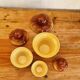 Set of three ceramic pots with a brioche effect, nesting, by Ste AGC from the 1970s.
