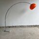 Lampadaire arc orange, design Italien 1970