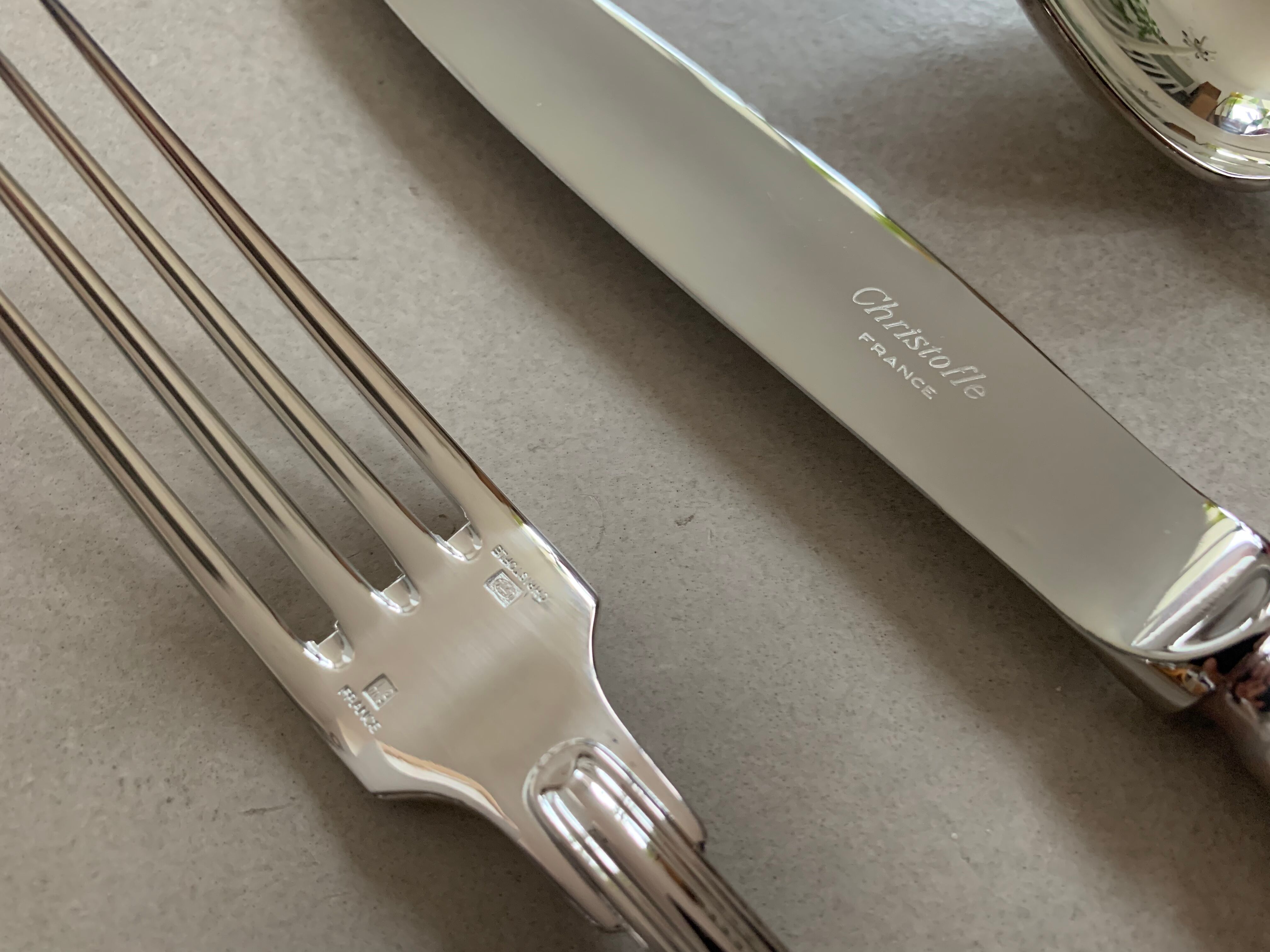 Set 6 silver cutlery Christofle chinon model