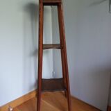 Wooden and marble stool
