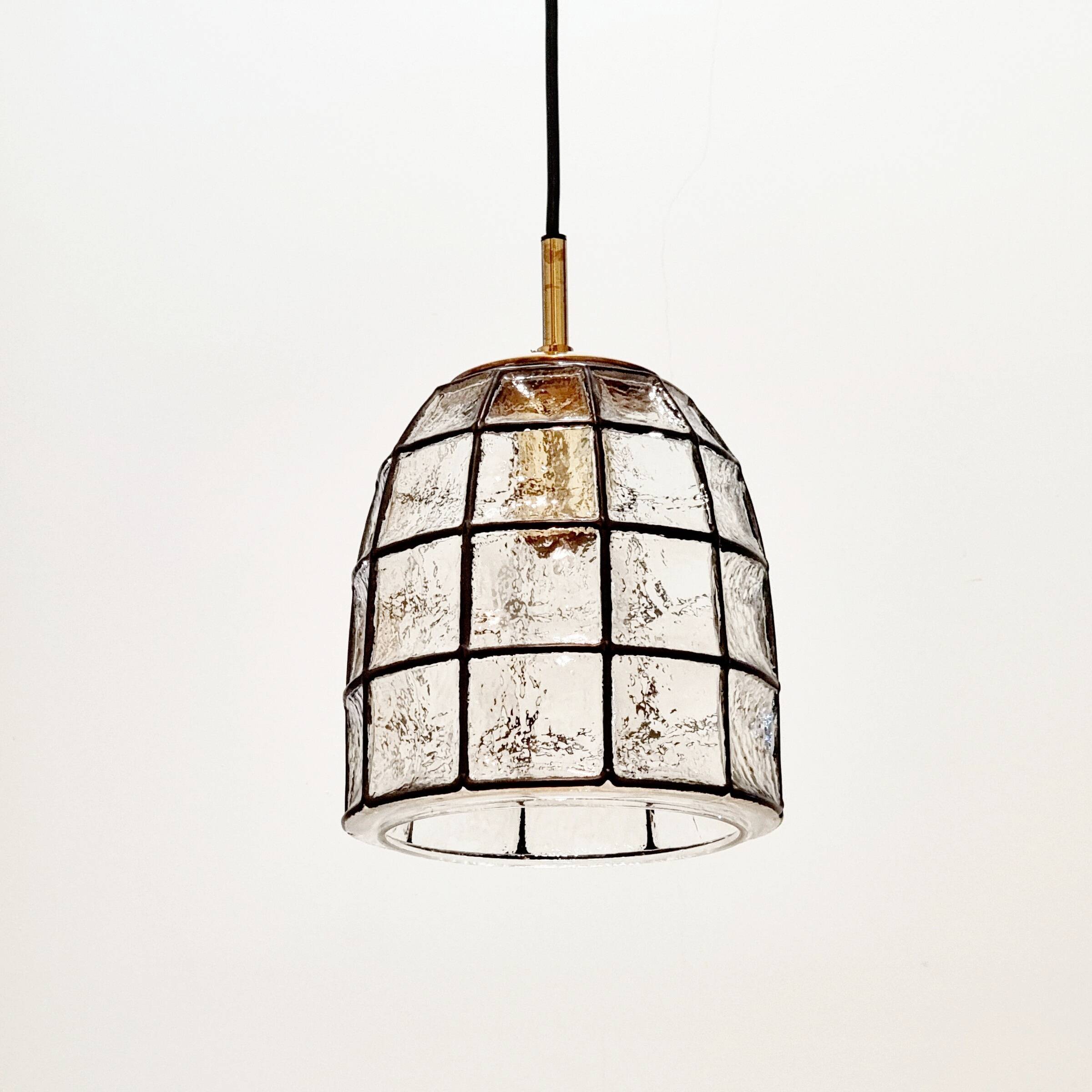 Mid-Century Glass Ceiling Light/Pendant from Limburg, Germany, 1960s