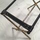 Table d'appoint vintage en laiton et cuir par Jacques Adnet 1950