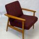 Chair created by Mr. Zieliski year 60 burgundy fabric.