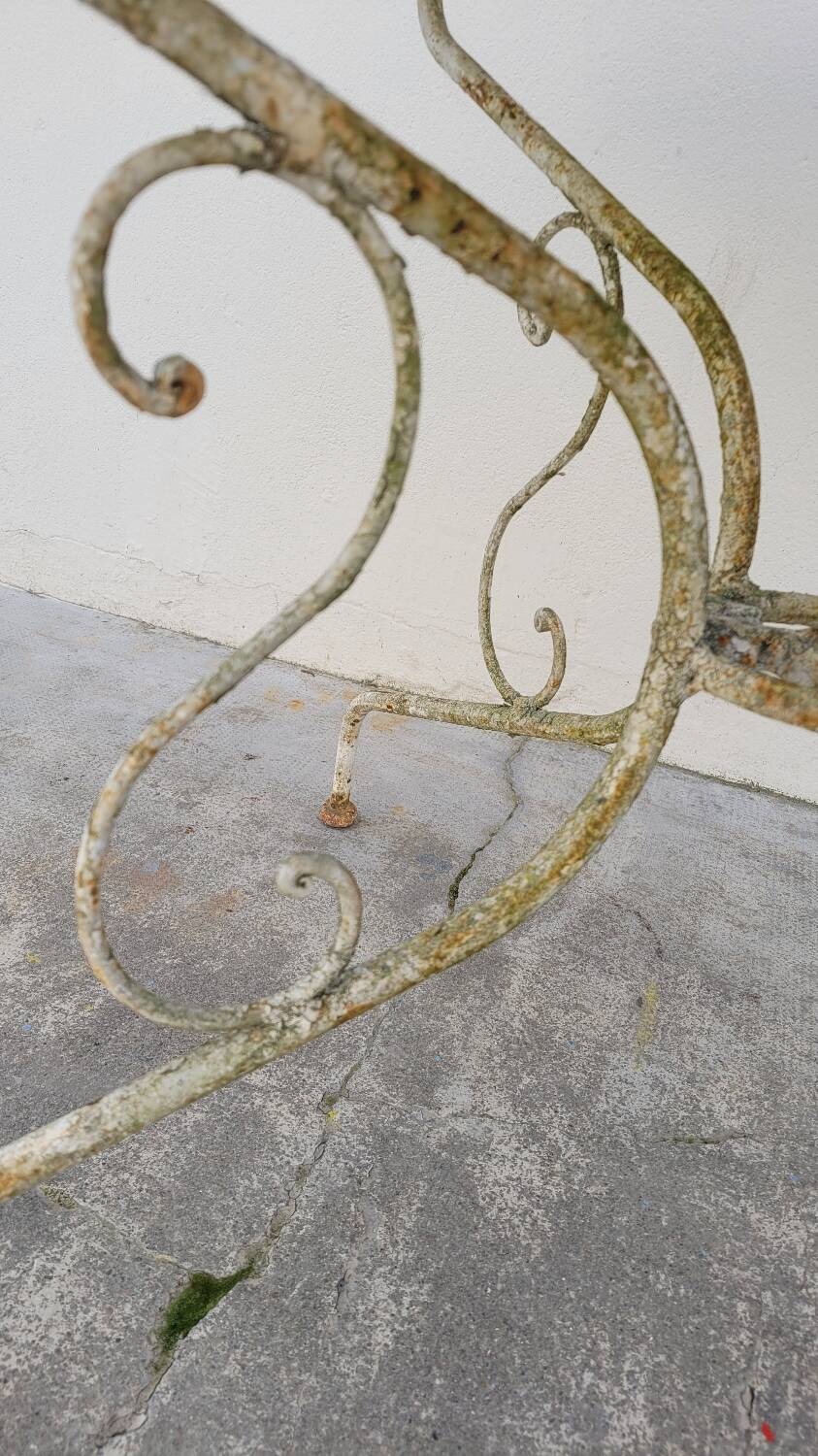 Round Wrought Iron Garden Table 1900s