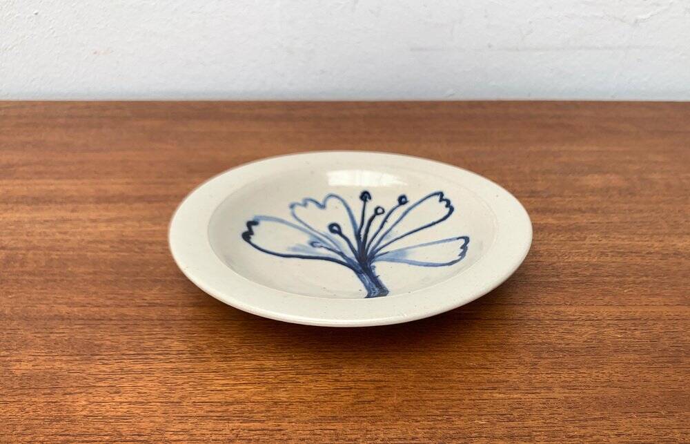 Mid-Century Studio Pottery Plate Bowl from Wallakra, Sweden, 1960s