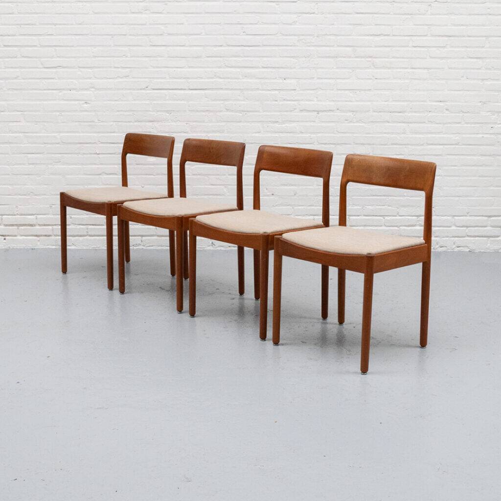 Danish dining chairs set by Johannes Nørgaard 1960s