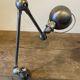 Jieldé desk lamp with 2 arms of 40cm and 25cm with a clamp base.
