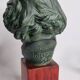 Plaster bust of Beethoven with bronze patina, signed, 27 cm