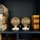 Pair of "Globe" wall lights in amber glass and ceramic - 1970.